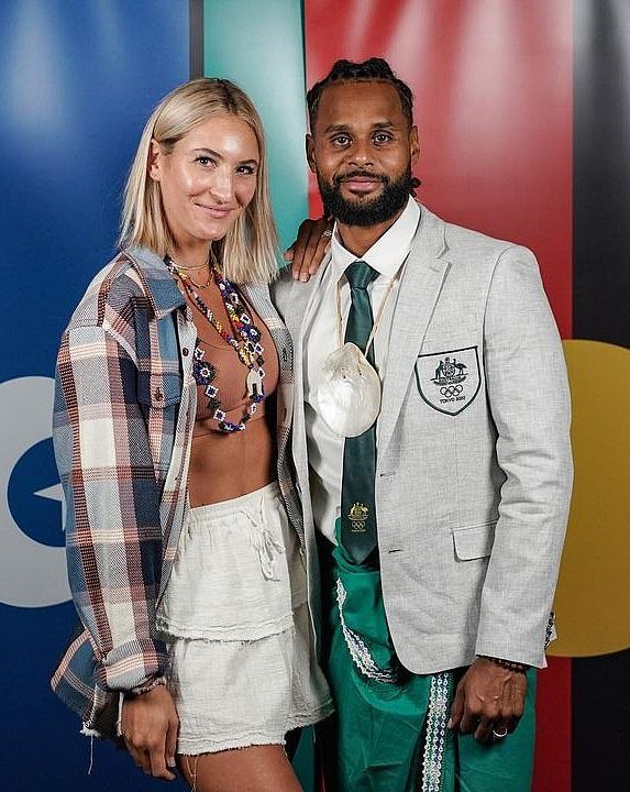 The five-time Olympian (right), who is of Indigenous and Torres Strait Islander descent, revealed in an interview with Sports Illustrated that he and his wife (left) would like their little girl to have the same cultural upbringing that he had
