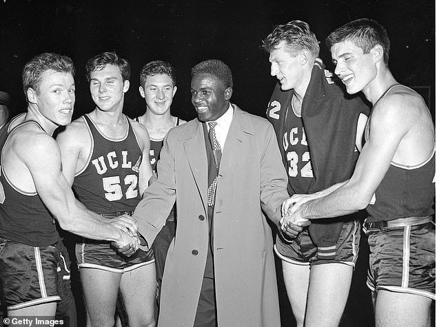 Like Abdul-Jabbar, Robinson (pictured in 1949) played basketball at UCLA, although he was better known for his exploits on the football field and, later, breaking baseball's color barrier