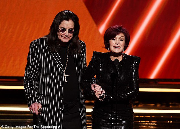 She insisted the 1970 Black Sabbath track was actually against and not in support of war, while captioning the post: 'Perception vs Reality' (pictured with Ozzy in 2020)