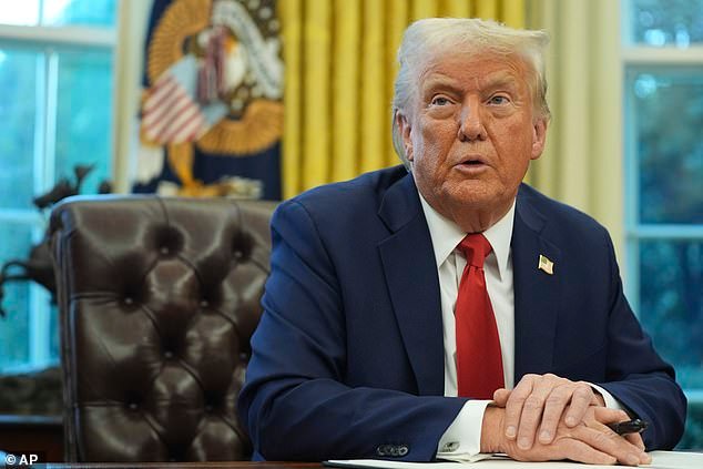 Along with Todd and Julie Chrisley, Trump also used his pardoning power on several other individuals this week; Trump seen in February