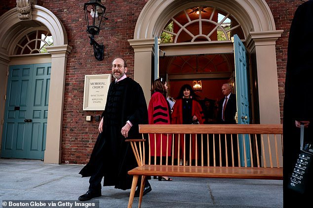 The university (pictured: Harvard president Alan Garber) has fought back against Trump