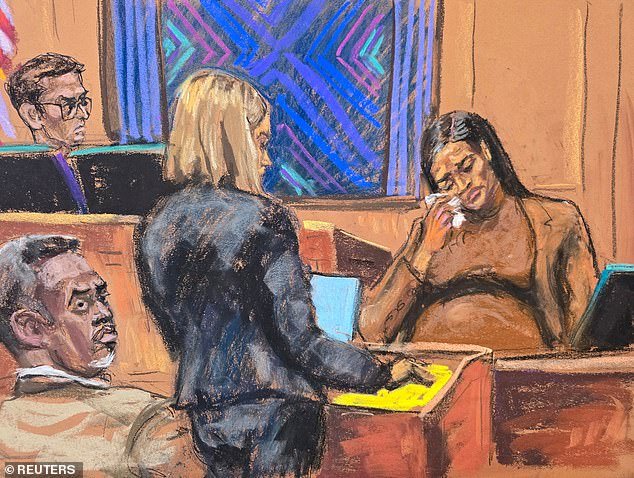 At various points throughout her testimony, Cassie Ventura would dab her eyes with a tissue as tears welled up while giving evidence