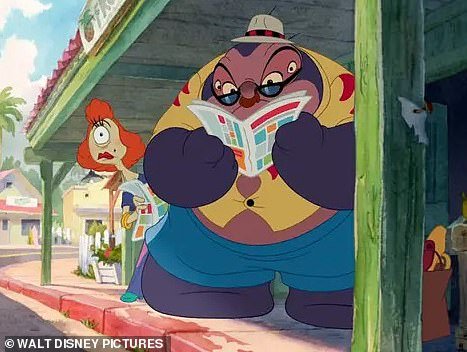 During the movie, characters Jumba and Pleakley wear disguises in an attempt to try to look human - and in the original, Pleakley opts to wear a dress and women's wig