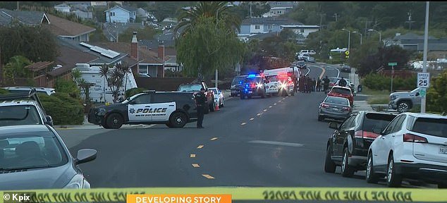 San Francisco authorities sealed off the street with caution tape after the Monday shooting