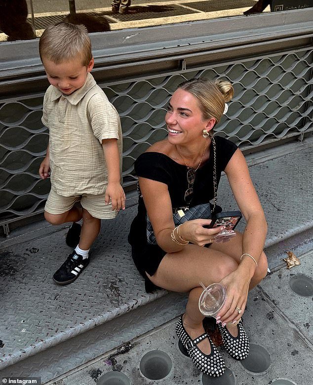 The mom-of-two is pictured with her eldest son Trigg