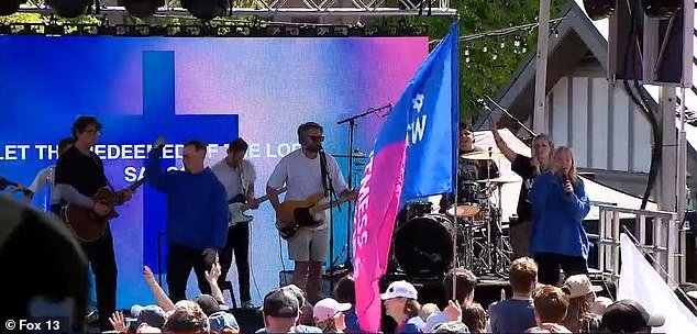 The Mayday USA event was described as 'standing together for Biblical truth and values' as part of the '#DontMessWithOurKids'