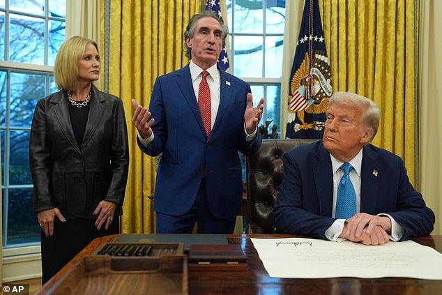 In January, the company signed a letter along with several of their peers endorsing former North Dakota Governor Doug Burgum (pictured center) for Secretary of the Interior, which he received confirmation for