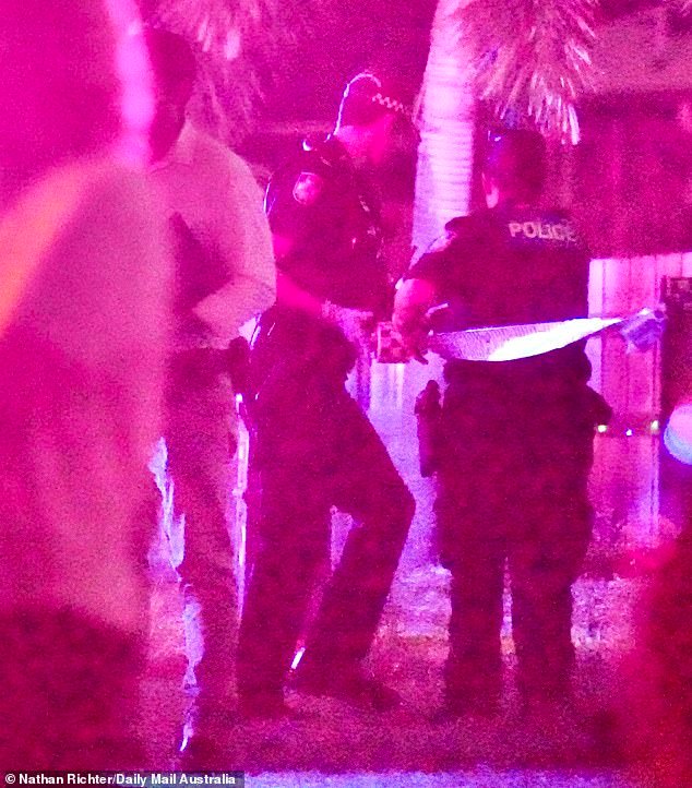 Detectives (pictured at the scene) described the girl's death as 'an utter tragedy'