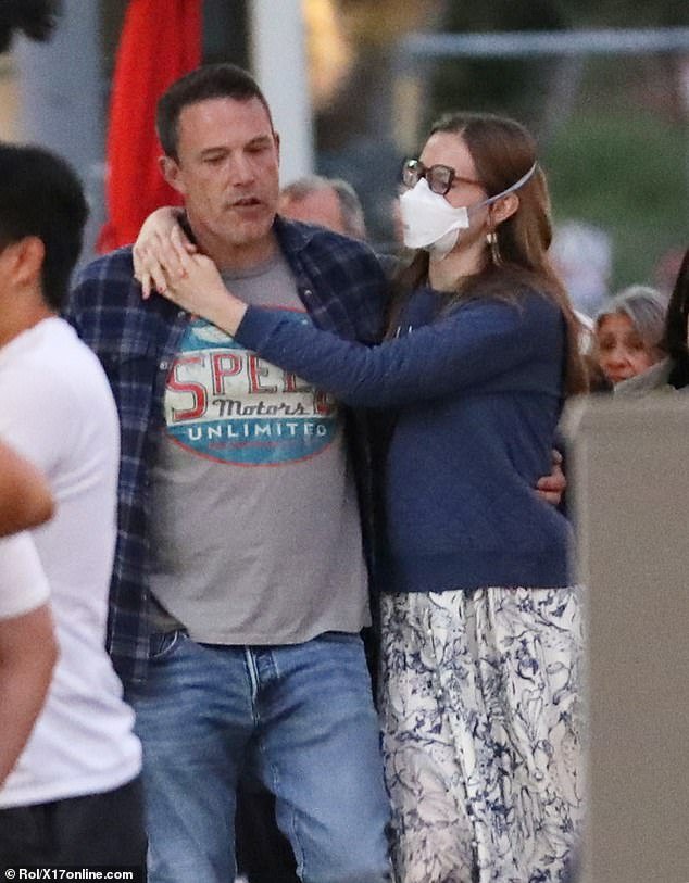 Violet Affleck, 19, has decided to atone for the sin of being born to rich, beautiful parents by doing her best Greta Thunberg impression. (Violet is pictured with her father Ben Affleck).