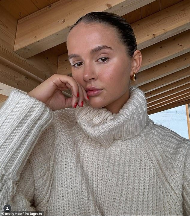 Finding the right primer textures will stop pilling or a patchiness with your other makeup products. Mixing and matching primers for different parts of your face is encouraged for a flawless finish. Pictured: Molly-Mae Hague who loves using Weleda Skin Food as a hydrating primer base for her dry skin