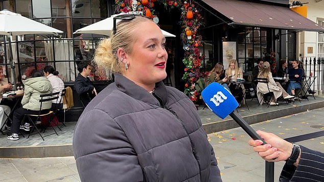 Met Police worker Katherine Onlee, 26, noted: 'The price of living has gone up. Pints have gone up, but they're going down by a penny, living wage has gone up, rent has gone massively up'