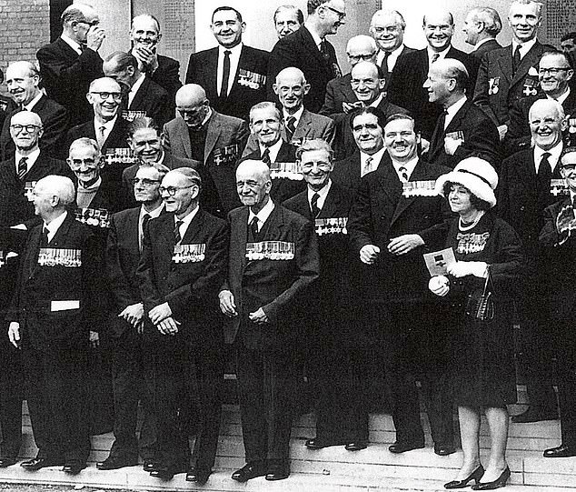 Odette (bottom right) at the 25th Anniversary of the George Cross at Guards Chapel, London, 1965