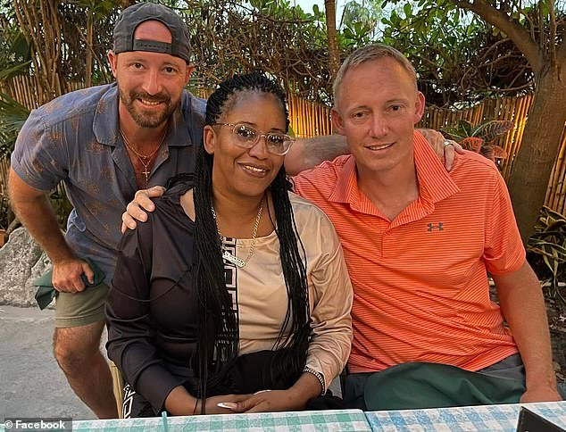 Sharitta Grier, center, moved into a rental home in Turks & Caicos with Ryan Watson, left, and Bryan Hagerich, right, after they all faced ammo charges and were unable to return to the US