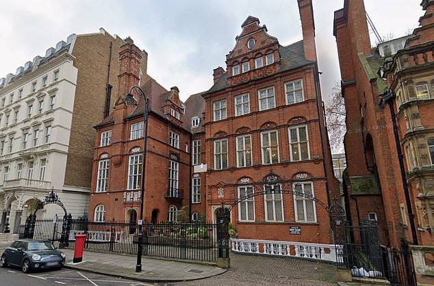 A Grade II-listed building in Kensington, valued at £1.5million, has a sign saying 'permanent mission of the Russian Federation to the international maritime organisation'