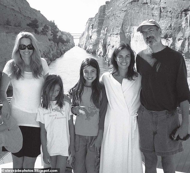 Lisa - pictured with Laurene, Eve, Erin and Steve - was the only one of Steve's children to inherit a multi-million dollar fortune after his death