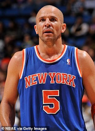 Jason Kidd #5 of the New York Knicks looks to the crowd against the Orlando Magic during the game on January 5, 2013