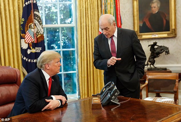 Donald Trump and his longest-serving White House chief-of-staff parted ways in 2019 after months of reports that their relationship had deteriorated. The pair are pictured together in the Oval Office in October 2018