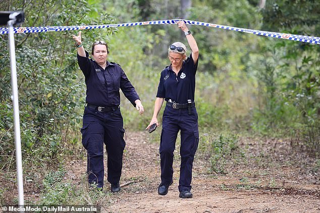 Officers were seen entering the cordoned-off scene in the Good Night Scrub National Park