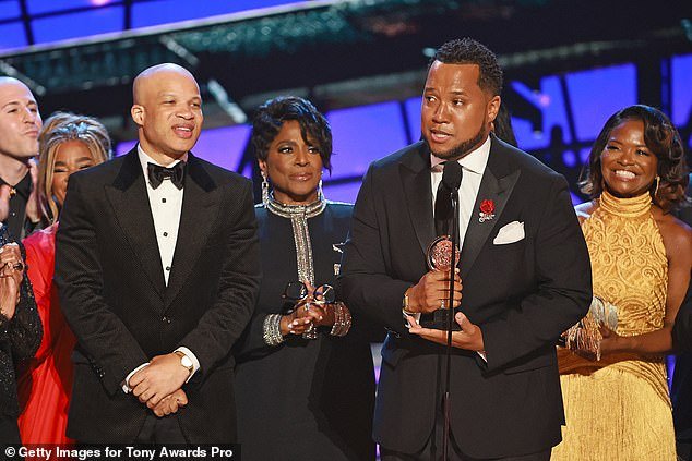 The best new play award went to author Branden Jacobs Jenkins and producer Glenn Davis for Purpose