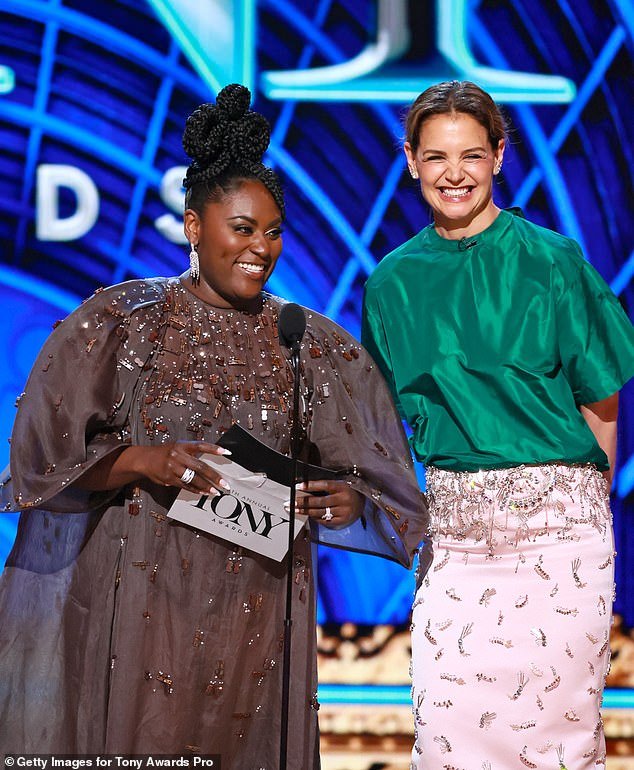 Katie Holmes and Danielle Brooks presented him with the award