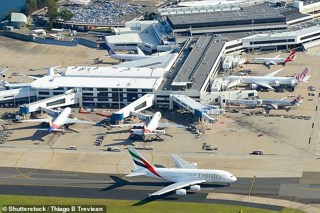 Sydney Airport (pictured) say its aerobridges were frequently inspected and serviced under a 'scheduled systematic preventative maintenance program'