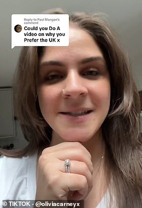 Olivia Carney, originally from North Carolina, shared her experience living in the UK and using the NHS