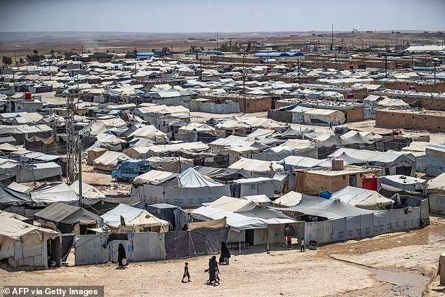 Choudhury's wife, who has also been stripped of her British citizenship, is being held in this camp in Hasakeh
