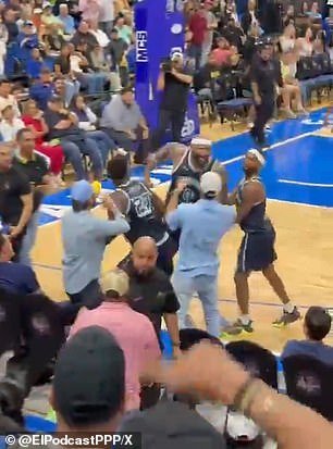 Things then turned ugly and Cousins was pulled away before being ejected from the game