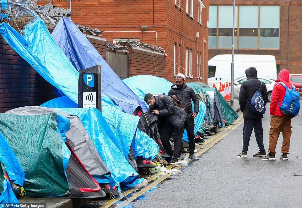 A Government statement given this morning outlined details of the removal operation, which involves officials from various government and judicial departments including the Department of Children, Equality, Disability, Integration and Youth; the Department of Justice; An Garda Siochana; Dublin City Council; the Office of Public Works; and the Health and Safety Executive (HSE). 'The Crooksling site has robust, weather-proof tents,' the Irish government said in a statement. 'It has toilets and showers; health services; indoor areas where food is provided; facilities to charge phones and personal devices; access to transport to and from Dublin City Centre; and 24-hour onsite security. 'While in Crooksling accommodation, residents will receive the same supports as at other locations.