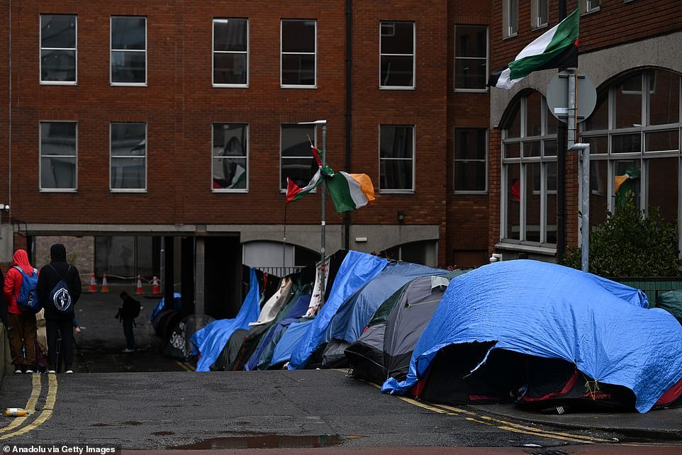 But the UK Government earlier this week said it would ignore any law passed by Ireland, with a No. 10 spokesperson declaring: 'Even if Ireland was to pass legislation, it is up to the UK Government to decide who it does or does not accept into the country. 'We are not going to start accepting returns from the EU, just as France doesn't accept returns from the UK.' The Republic remains part of the European Union , which has blocked British attempts to resolve the Channel crisis with a returns agreement to France. The spat comes as Home Office figures show more than 7,000 migrants have arrived in the UK so far this year after making the journey ¿ a new record high for the first four months of a calendar year. Northern Ireland Secretary Chris Heaton-Harris said that the fact that people were fleeing the UK for Ireland was an indication the Rwanda scheme was already working as a deterrent.