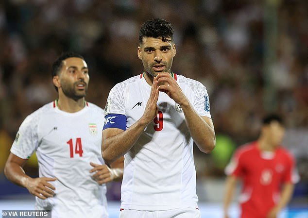 Taremi played two World Cup qualifiers for Iran and accepted their Footballer of the Year award