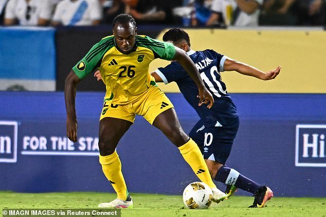 The forward came on in the 85th minute as Jamaica lost to Guatemala at the Gold Cup