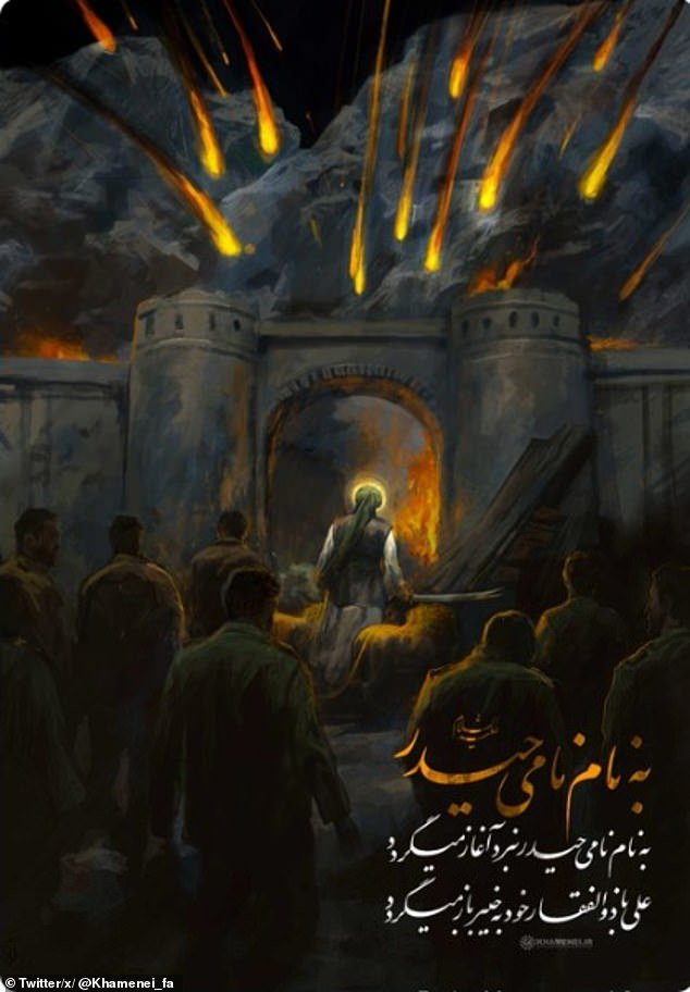 He shared a disturbing image showing balls of fire raining down on an ancient city