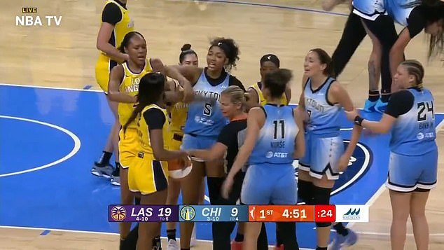 Reese attempted to diffuse an on-court scuffle before confronting a Los Angeles Sparks star