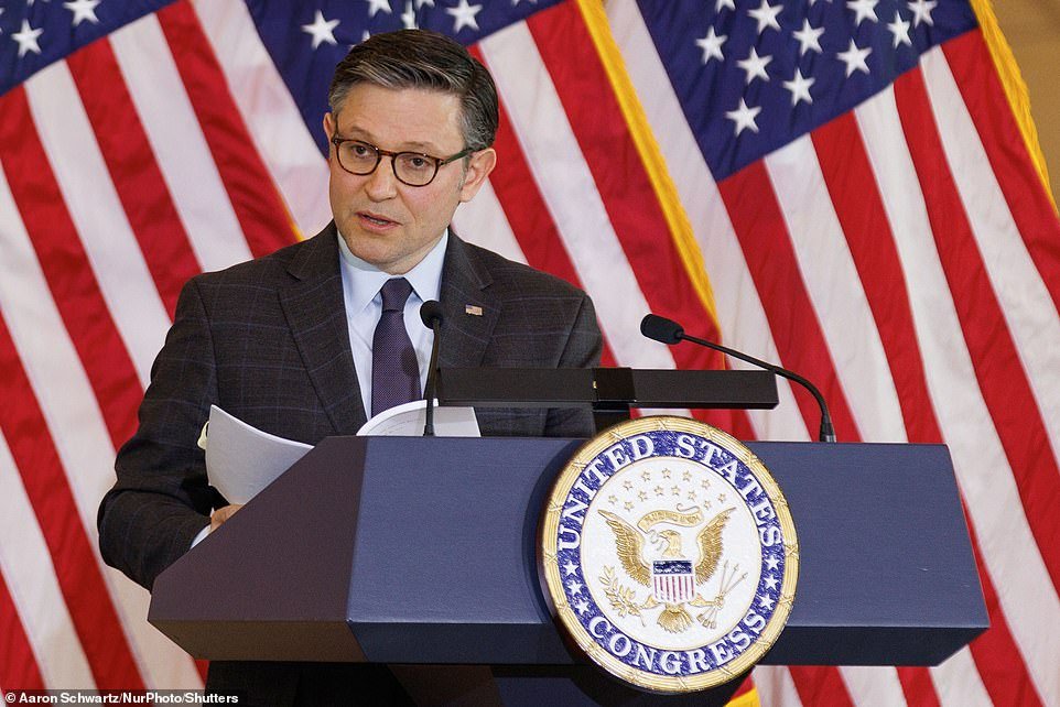 In a face-to-face meeting, the Foreign Secretary will urge House of Representatives Speaker Mike Johnson (pictured) to bring an end to his Republican colleagues' opposition to the aid.