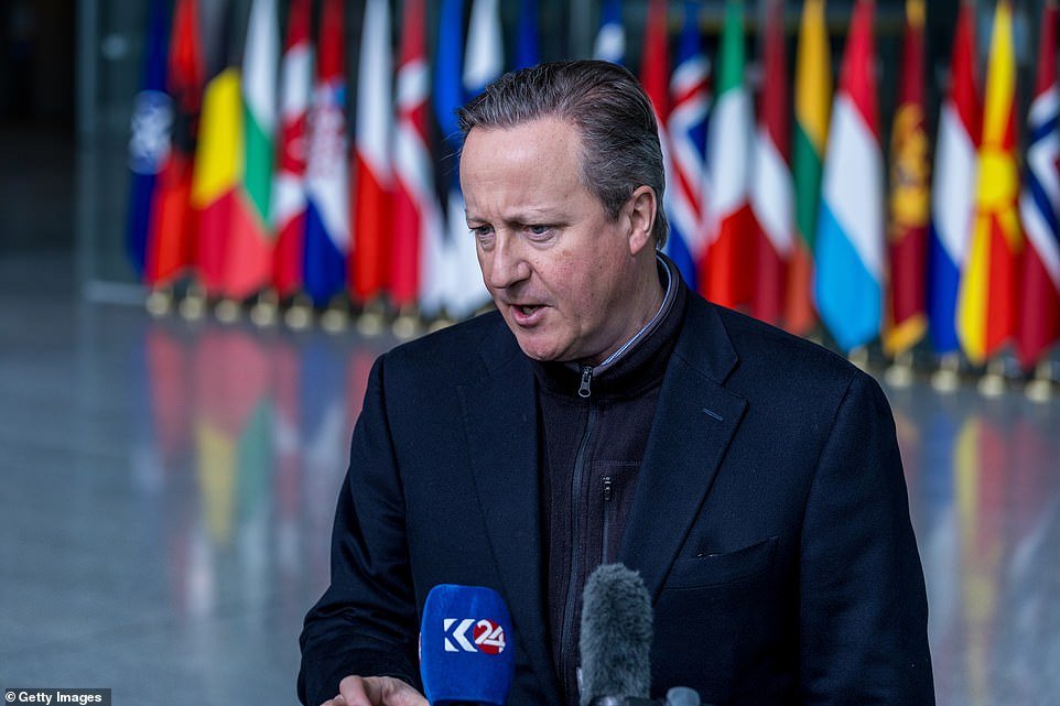 Issuing a rallying cry for the extra funding to be approved, Lord Cameron wrote in The Daily Telegraph: 'The costs of failing to support Ukraine now will be far greater than the costs of repelling Putin... we must do even more to ensure we defeat Russia. The world is watching ¿ and will judge us if we fail.'