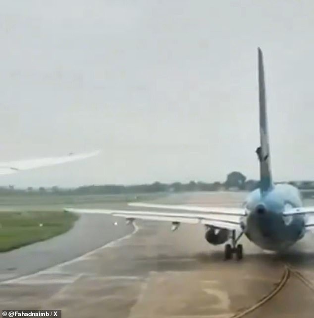 The wing clipped the tail of the other plane, jerking to the left and leaving significant damage