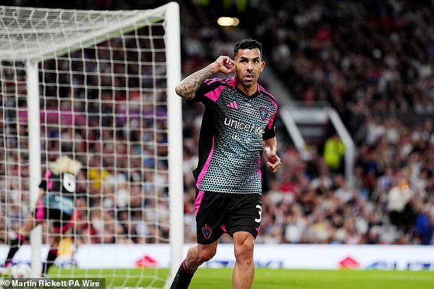 Carlos Tevez scored four goals to help a World XI beat England 5-4 in Soccer Aid for UNICEF