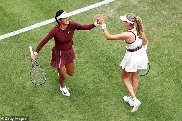 Emma Raducanu and Katie Boulter get their new pairing off on the right foot at Queen's