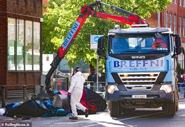Dozens of migrants are fleeing across the Irish Sea every day and setting up camp in the Irish capital amid an ongoing row with the British government over immigration